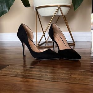 Sexy black suede stilettos
